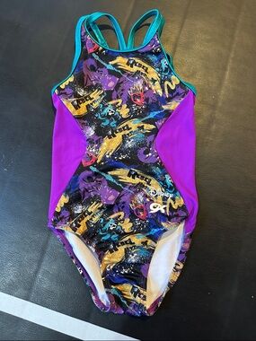 Gk Disney Purple & Teal Rebel Graphic One-Piece leotard